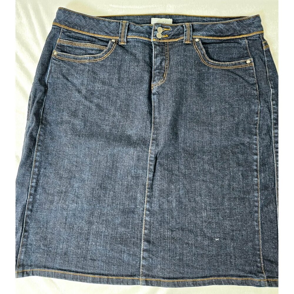 Venezia Vintage Womens Blue Jean Denim Knee Length Skirt Size 18
